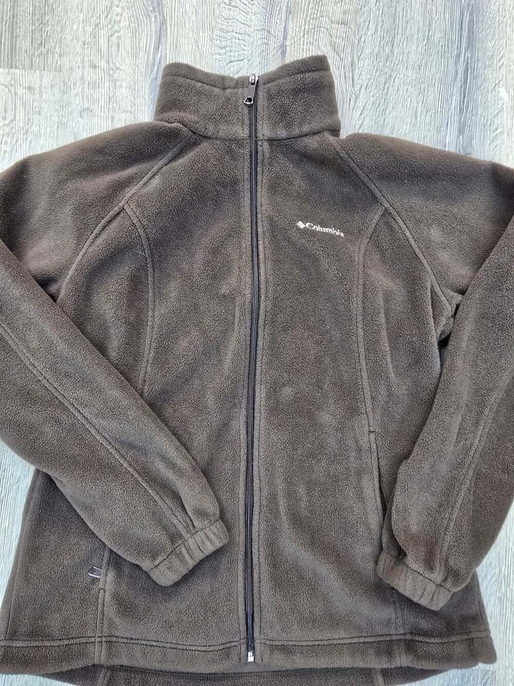 Columbia Sportswear Full Zip Brown Fleece Jacket Top Women's Size Medium M